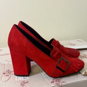 Kenneth Cole Reaction Red Suede Heels